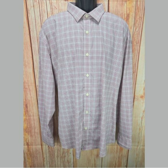Untuckit Mens 3XL Button-Up Shirt Nylon Blend Red & White Checkered - Picture 1 of 8